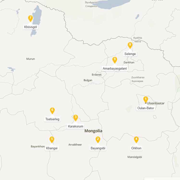 Carte Mongolie