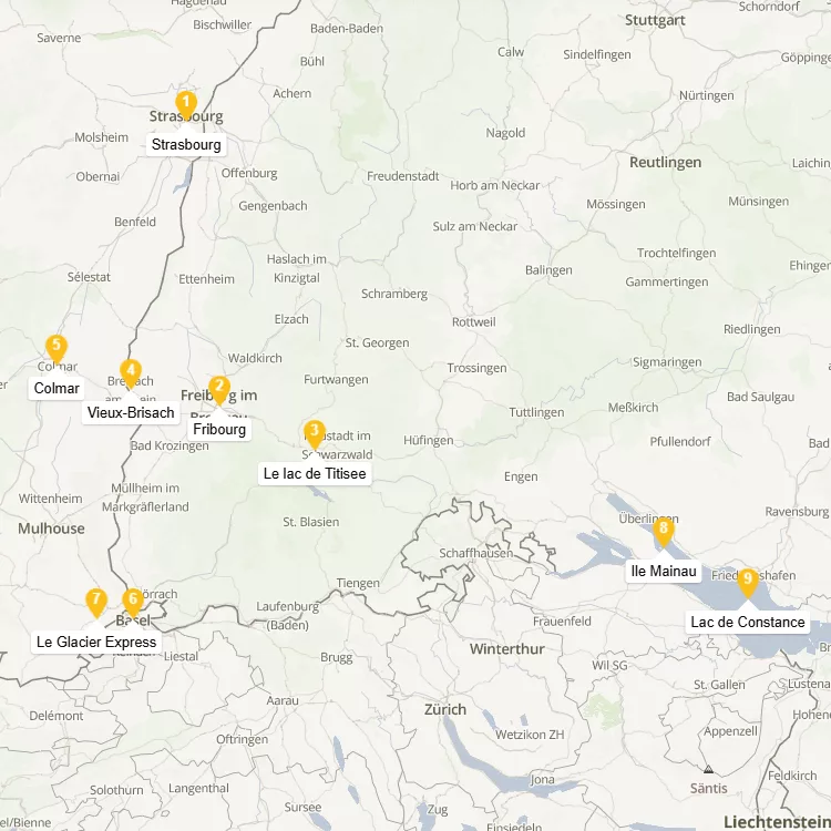 Carte croisière insolite Rhin